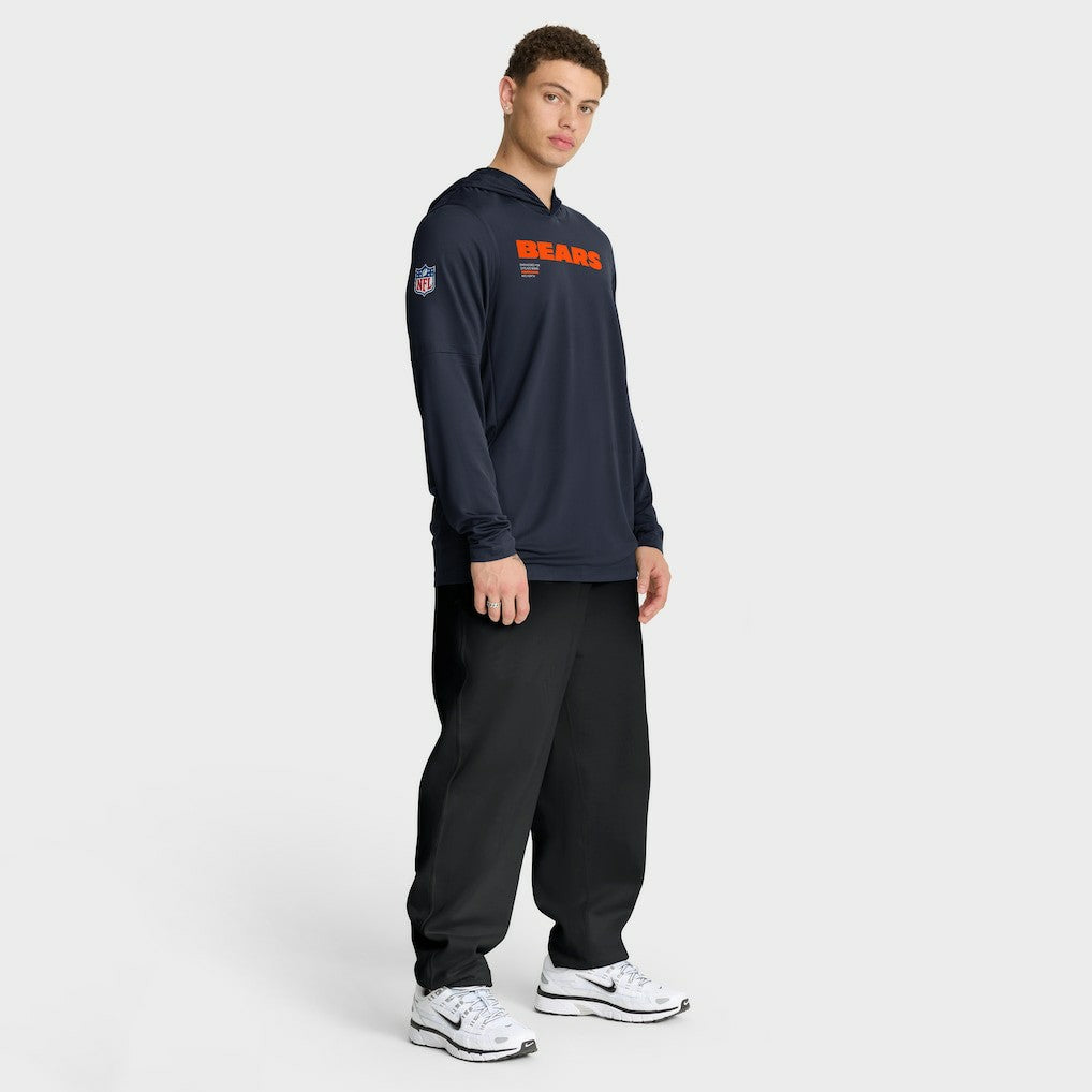 NFL Chicago Bears Big & Tall Sideline Dri-FIT Long Sleeve Hoodie T-Shirt