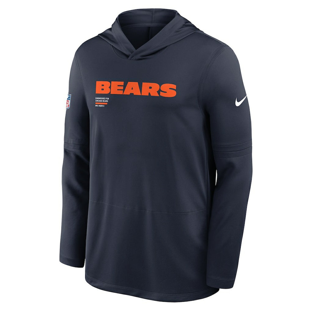 NFL Chicago Bears Big & Tall Sideline Dri-FIT Long Sleeve Hoodie T-Shirt