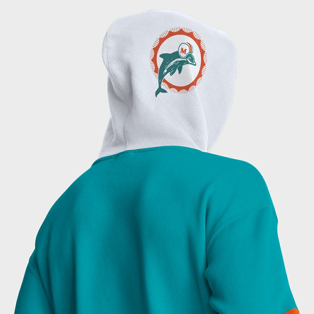 NFL Miami Dolphins Helmet Retro Pullover Hoodie