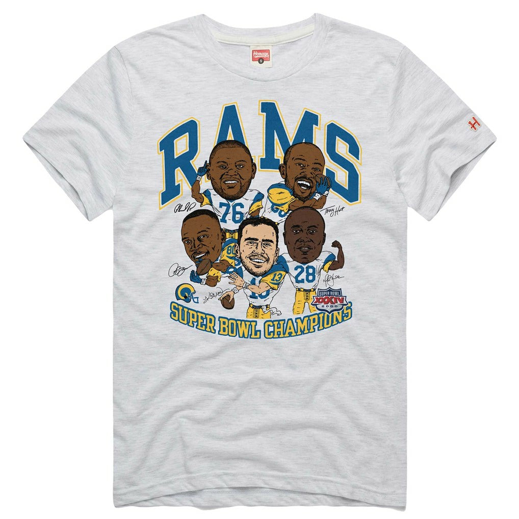 NFL Los Angeles Rams Homage Unisex Super Bowl XXXIV Champs Player Graphic Tri-Blend T-Shirt