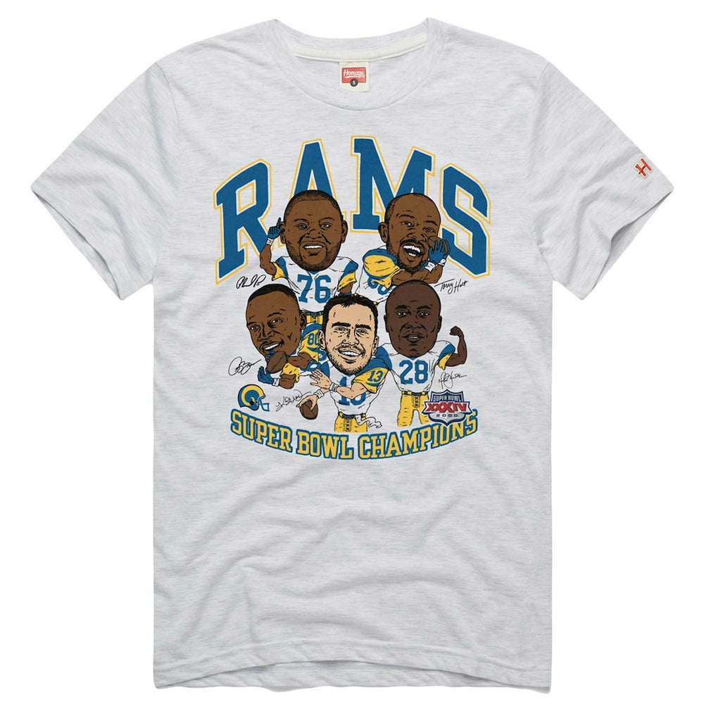 NFL Los Angeles Rams Homage Unisex Super Bowl XXXIV Champs Player Graphic Tri-Blend T-Shirt