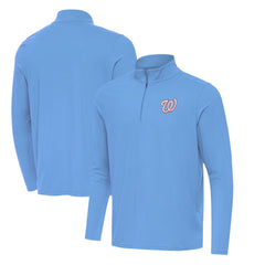 Washington Nationals Antigua Intent Quarter-Zip Top - Powder Blue