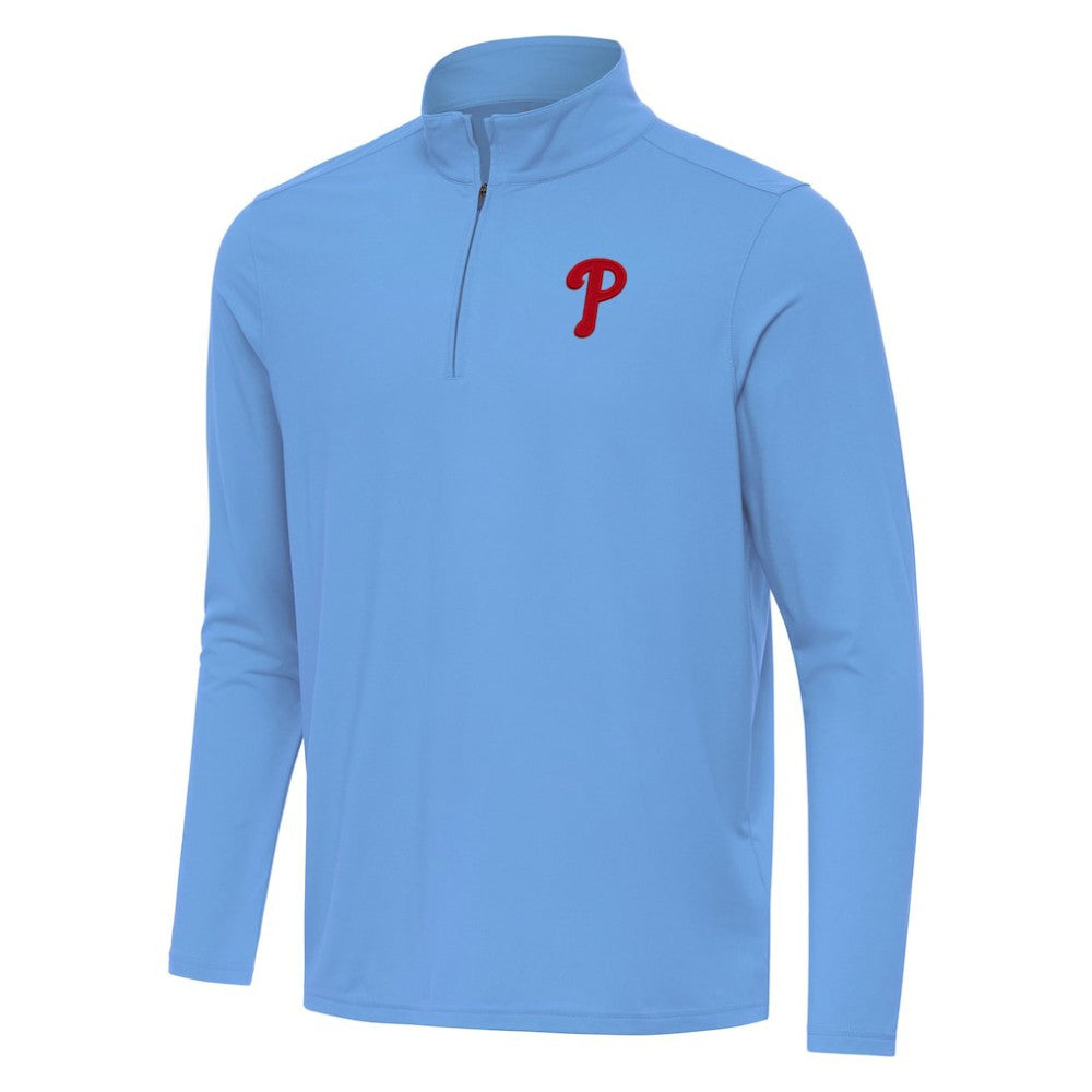 Philadelphia Phillies Antigua Intent Quarter-Zip Top - Powder Blue