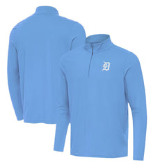 Detroit Tigers Antigua Intent Quarter-Zip Top - Powder Blue