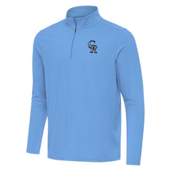 Colorado Rockies Antigua Intent Quarter-Zip Top - Powder Blue