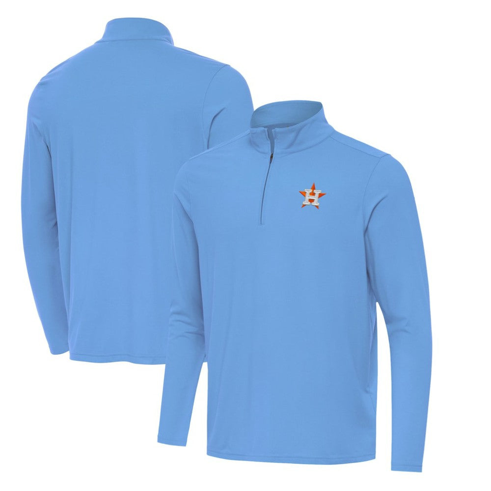 Houston Astros Antigua Intent Quarter-Zip Top - Powder Blue