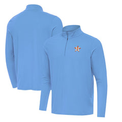 Houston Astros Antigua Intent Quarter-Zip Top - Powder Blue