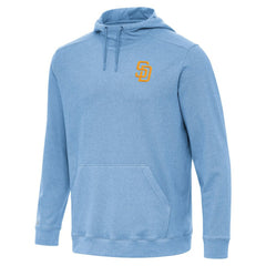 San Diego Padres Antigua Cloud Pullover Hoodie - Heather Powder Blue