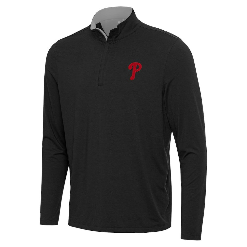 Philadelphia Phillies Antigua Content Quarter-Zip Top - Black