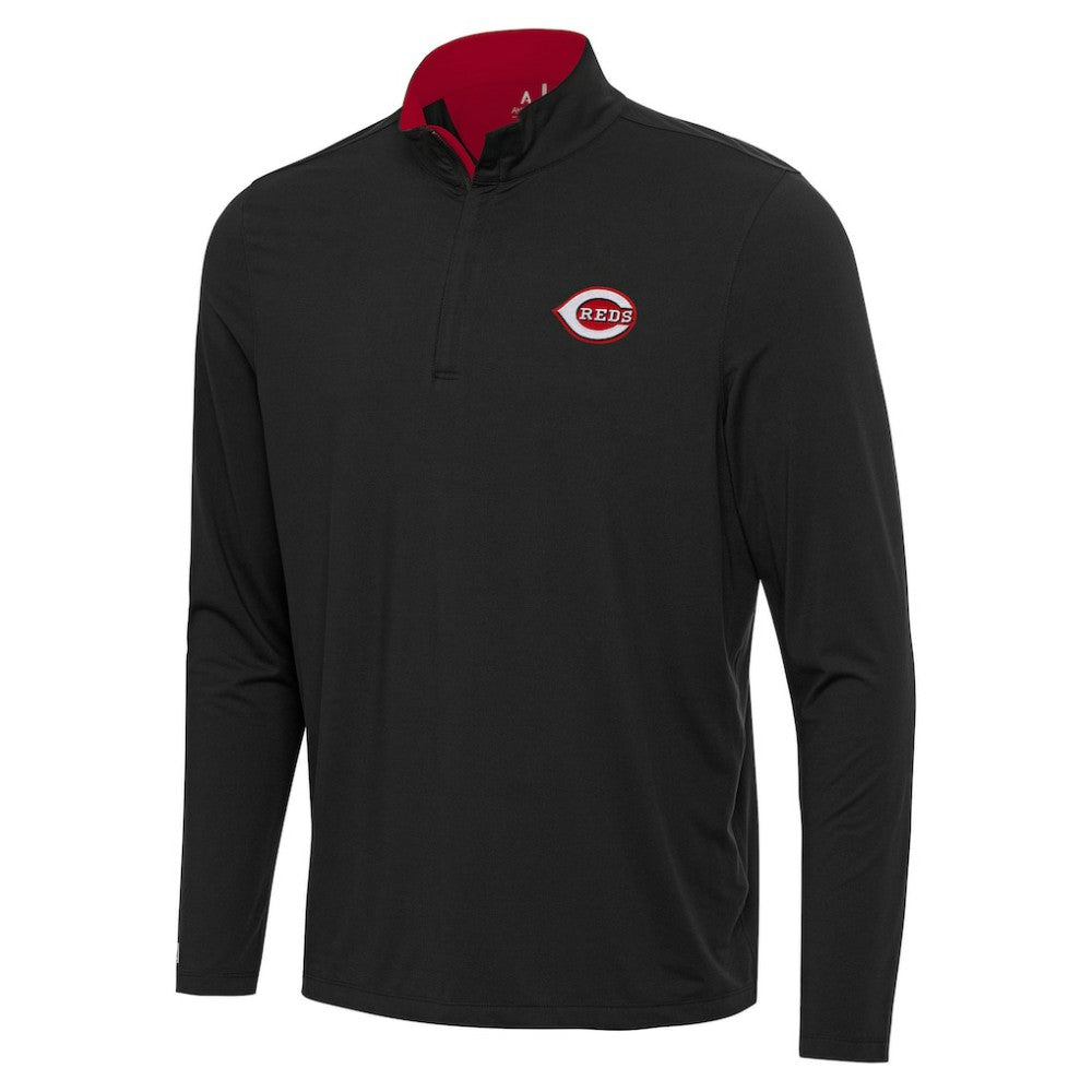 Cincinnati Reds Antigua Content Quarter-Zip Top - Black