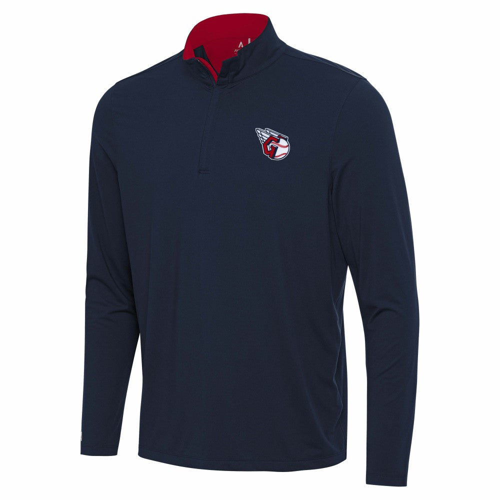 Cleveland Guardians Antigua Content Quarter-Zip Top - Navy