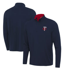 Minnesota Twins Antigua Content Quarter-Zip Top - Navy