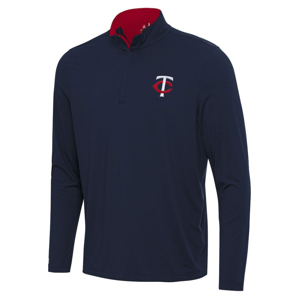 Minnesota Twins Antigua Content Quarter-Zip Top - Navy