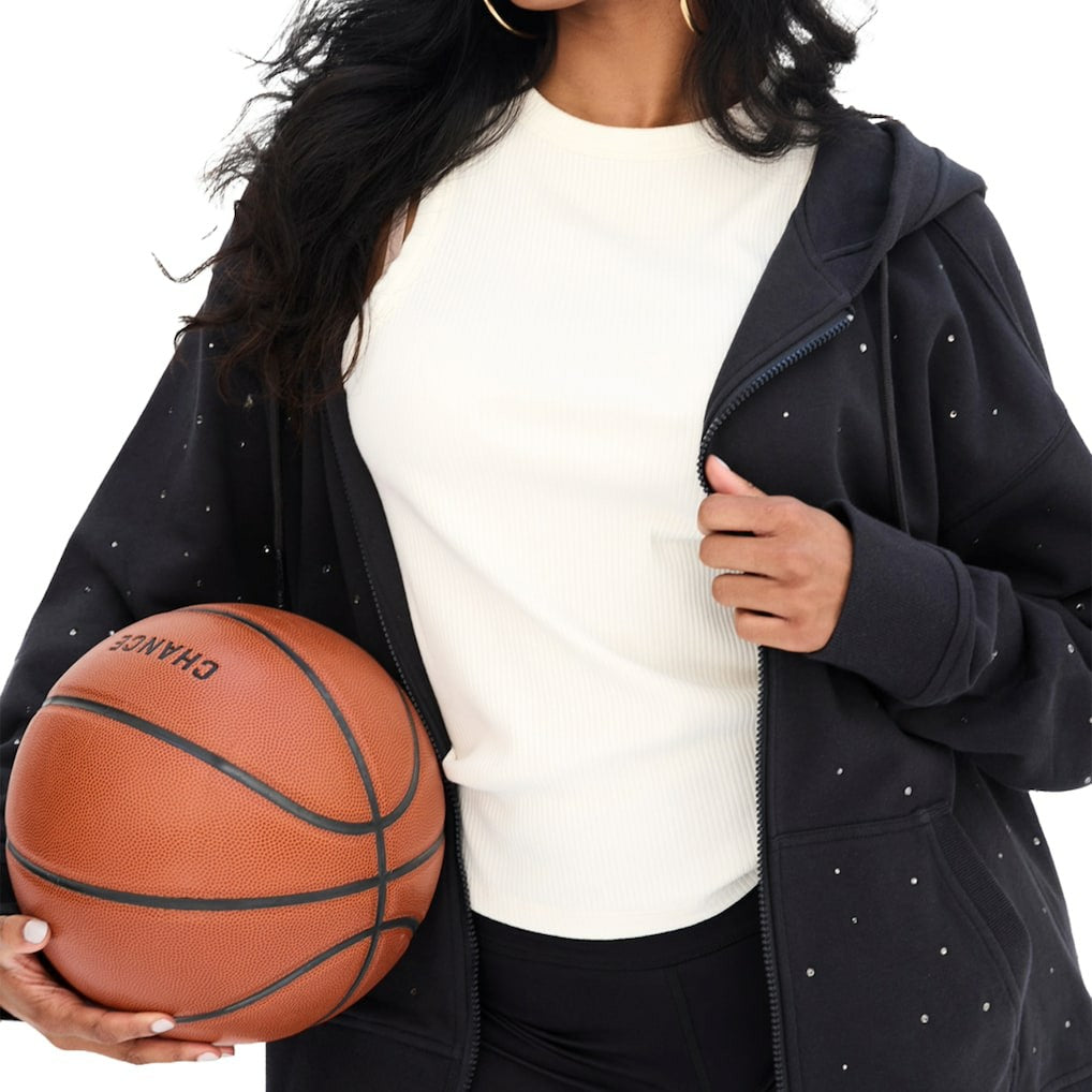 Boston Celtics Terez Women's Oversized Allover Gemstone Full-Zip Hoodie - Black online