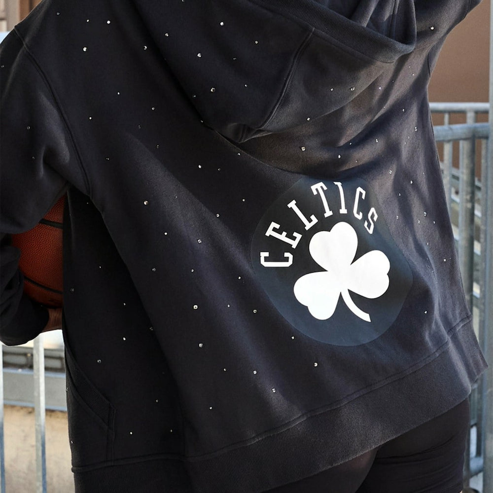 Boston Celtics Terez Women's Oversized Allover Gemstone Full-Zip Hoodie - Black online