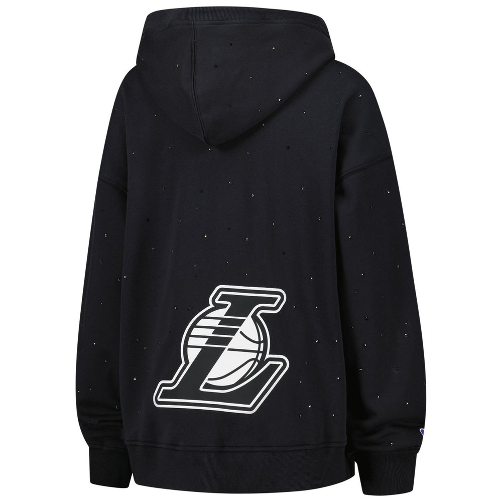Los Angeles Lakers Terez Women's Oversized Allover Gemstone Full-Zip Hoodie - Black sale