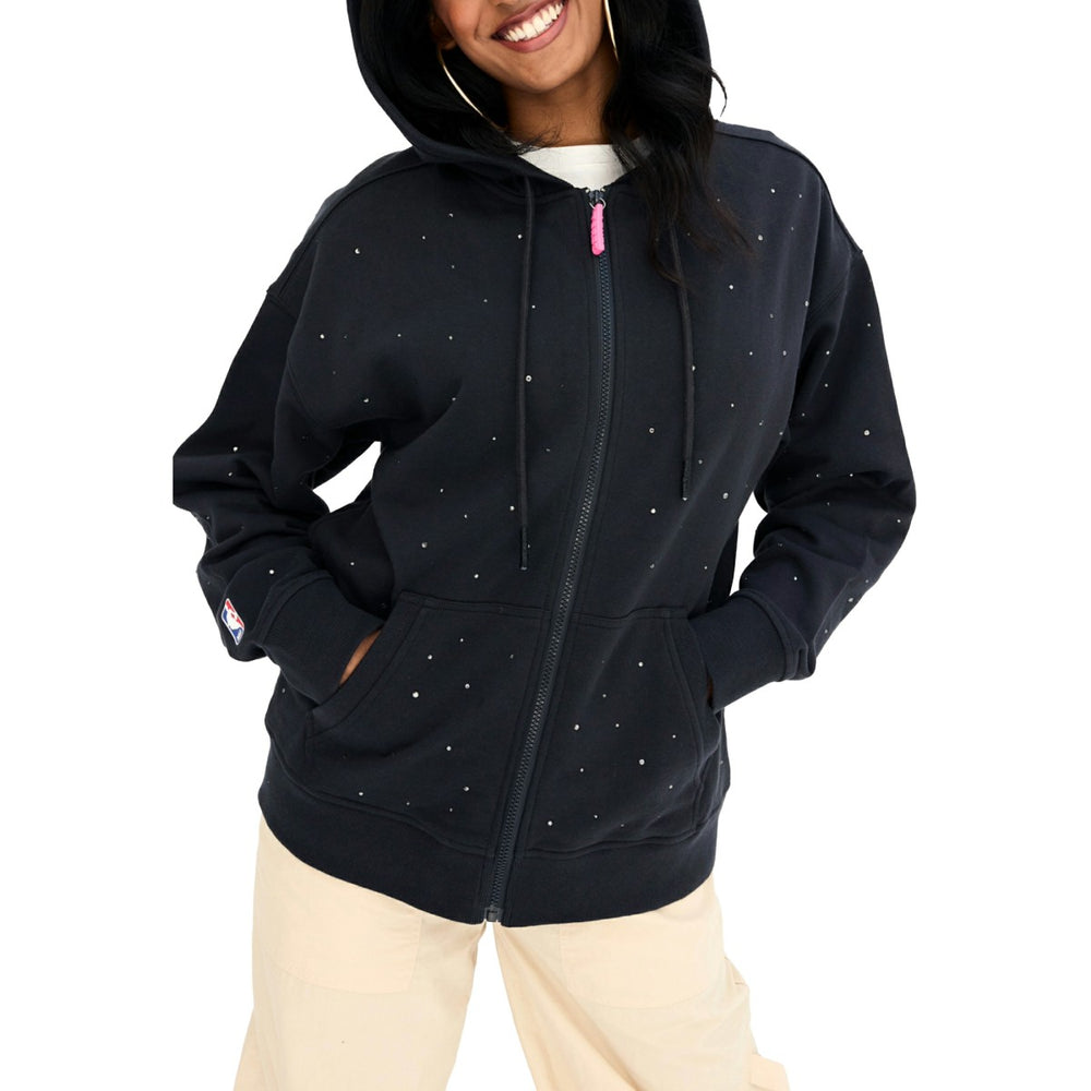 Los Angeles Lakers Terez Women's Oversized Allover Gemstone Full-Zip Hoodie - Black sale