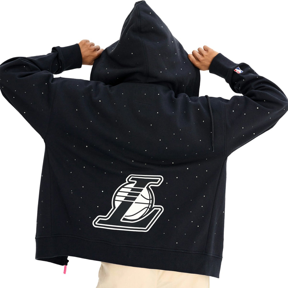 Los Angeles Lakers Terez Women's Oversized Allover Gemstone Full-Zip Hoodie - Black sale