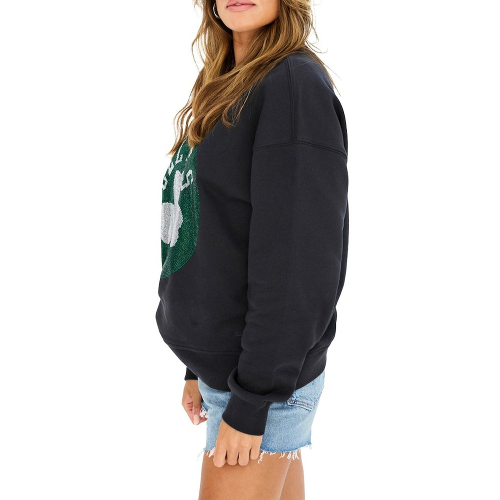 Boston Celtics Terez Women's Gemstone Logo Pullover Sweatshirt - Black for sale
