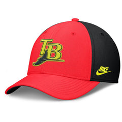 Tampa Bay Rays Neon 90s Rise SwooshFlex Hat - Crimson/Black | Nike