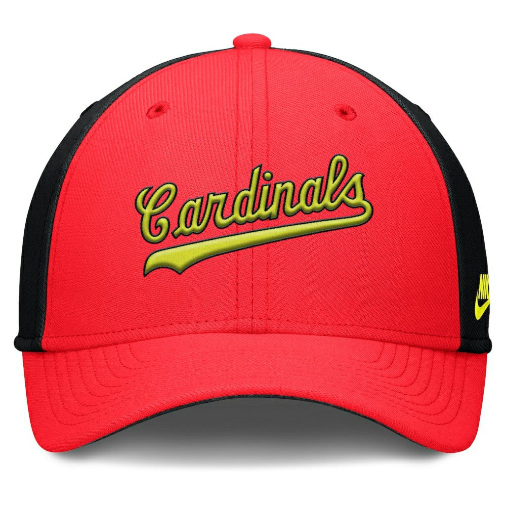 St. Louis Cardinals Neon 90s Rise SwooshFlex Hat - Crimson/Black | Nike
