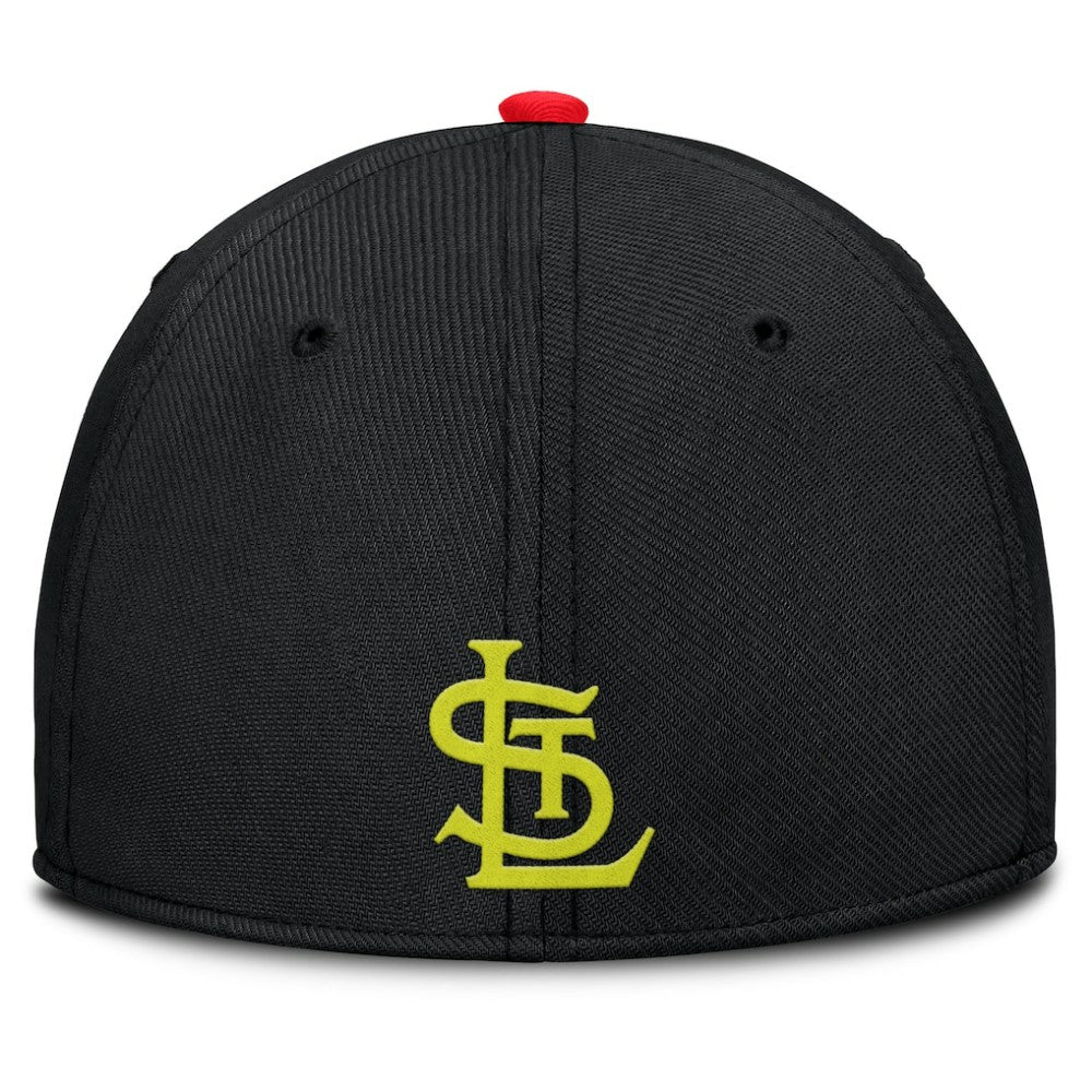 St. Louis Cardinals Neon 90s Rise SwooshFlex Hat - Crimson/Black | Nike