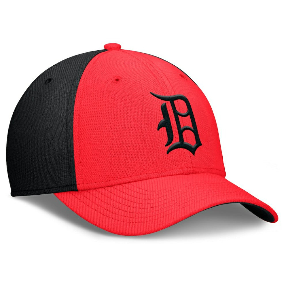 Detroit Tigers Neon 90s Rise SwooshFlex Hat - Crimson/Black | Nike