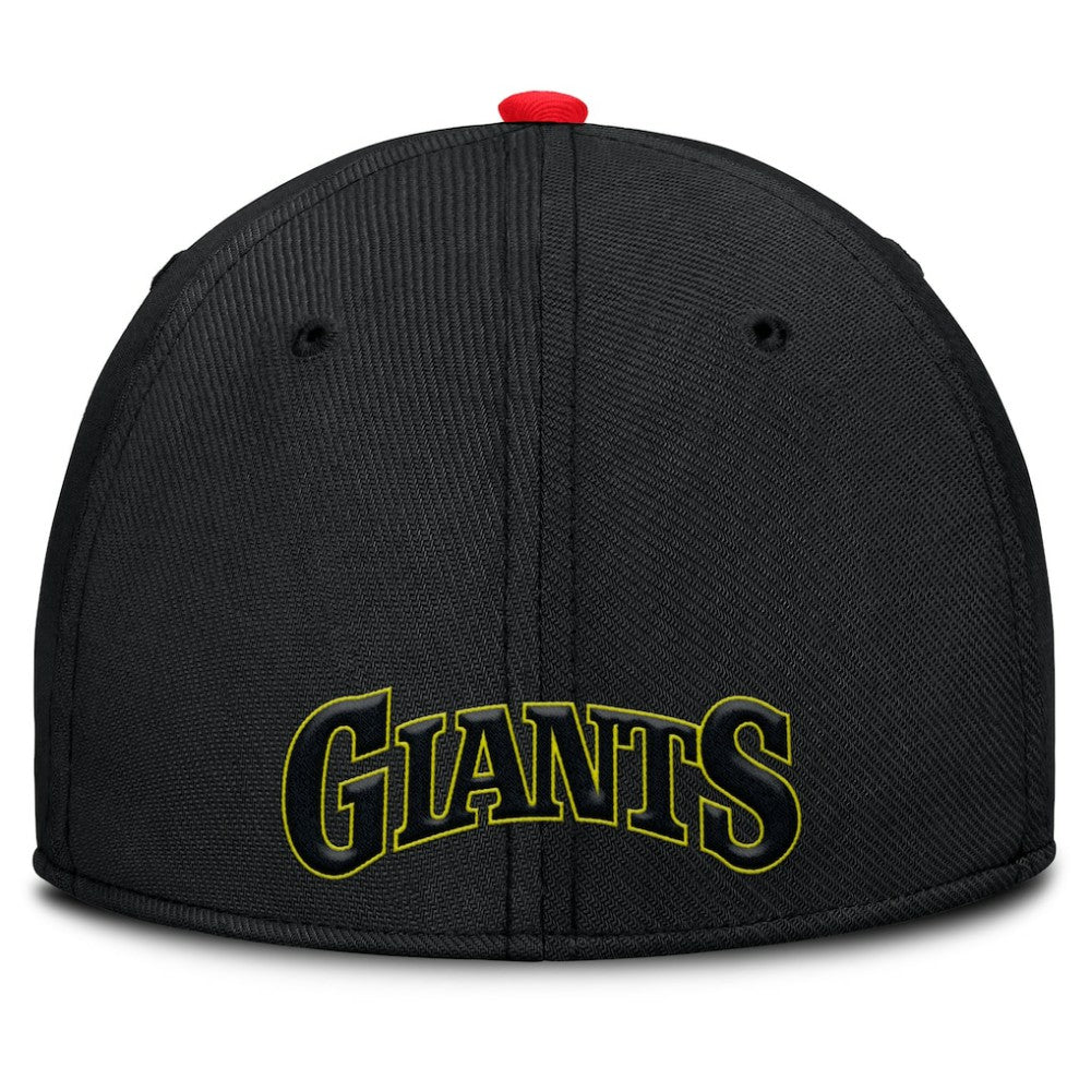 San Francisco Giants Neon 90s Rise SwooshFlex Hat - Crimson/Black | Nike