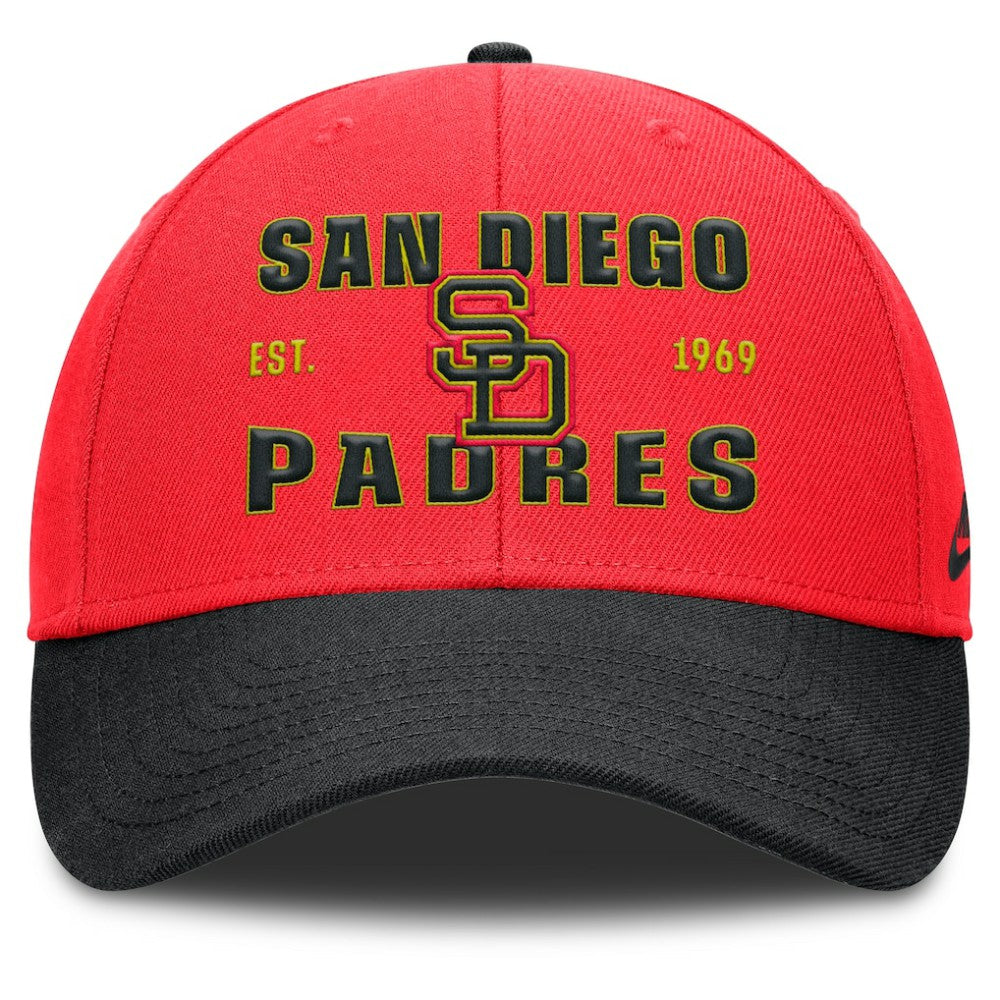 San Diego Padres Neon 90s Rise Adjustable Hat - Crimson/Black | Nike