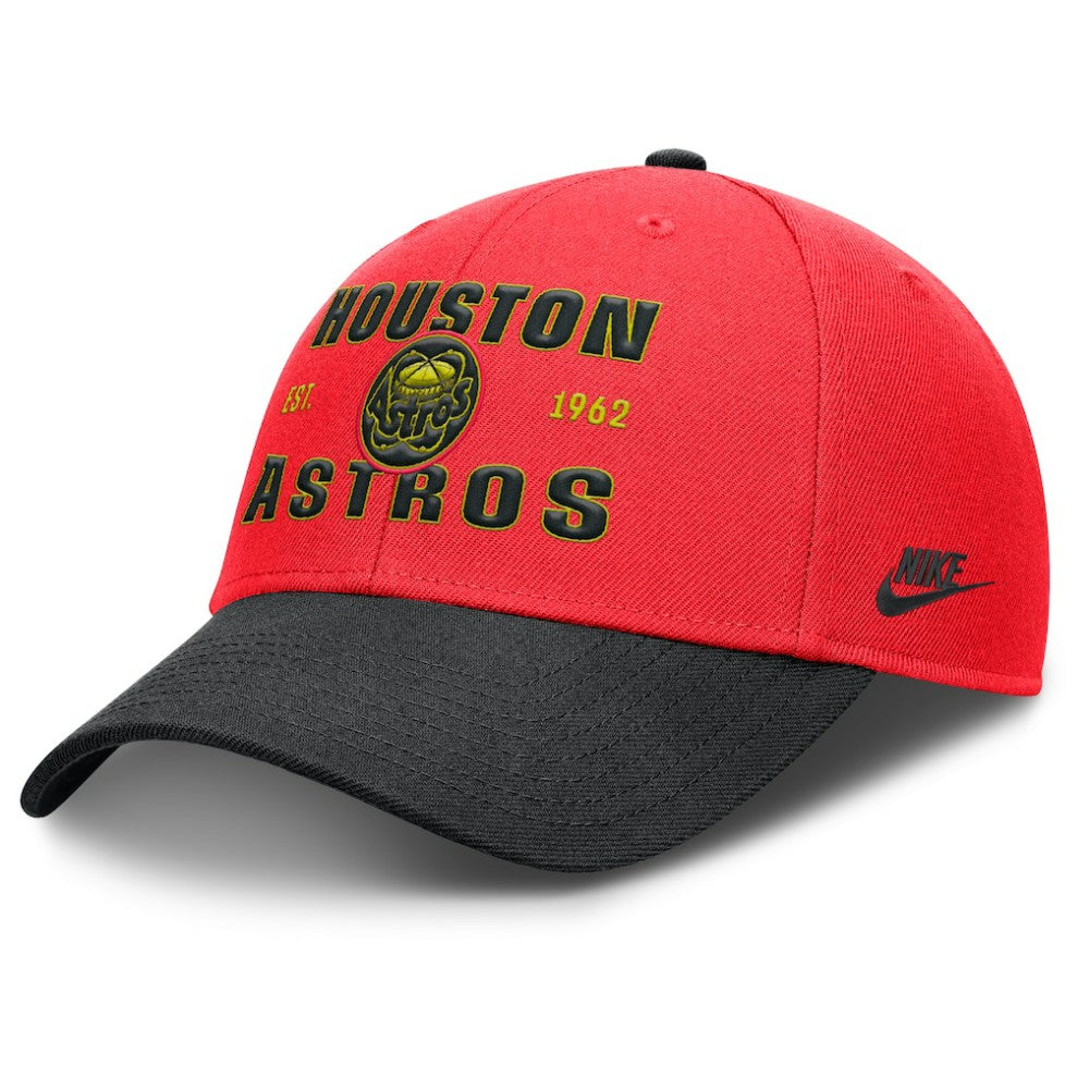Houston Astros Neon 90s Rise Adjustable Hat - Crimson/Black | Nike