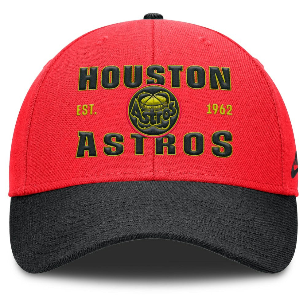 Houston Astros Neon 90s Rise Adjustable Hat - Crimson/Black | Nike