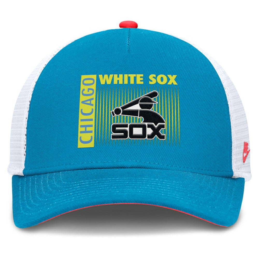 Chicago White Sox Neon 90s Rise Structured Performance Adjustable Trucker Hat - Teal | Nike