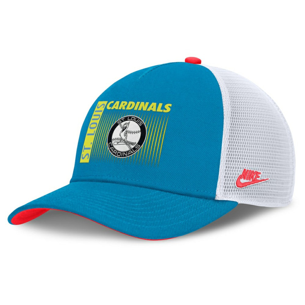 St. Louis Cardinals Neon 90s Rise Structured Performance Adjustable Trucker Hat - Teal | Nike