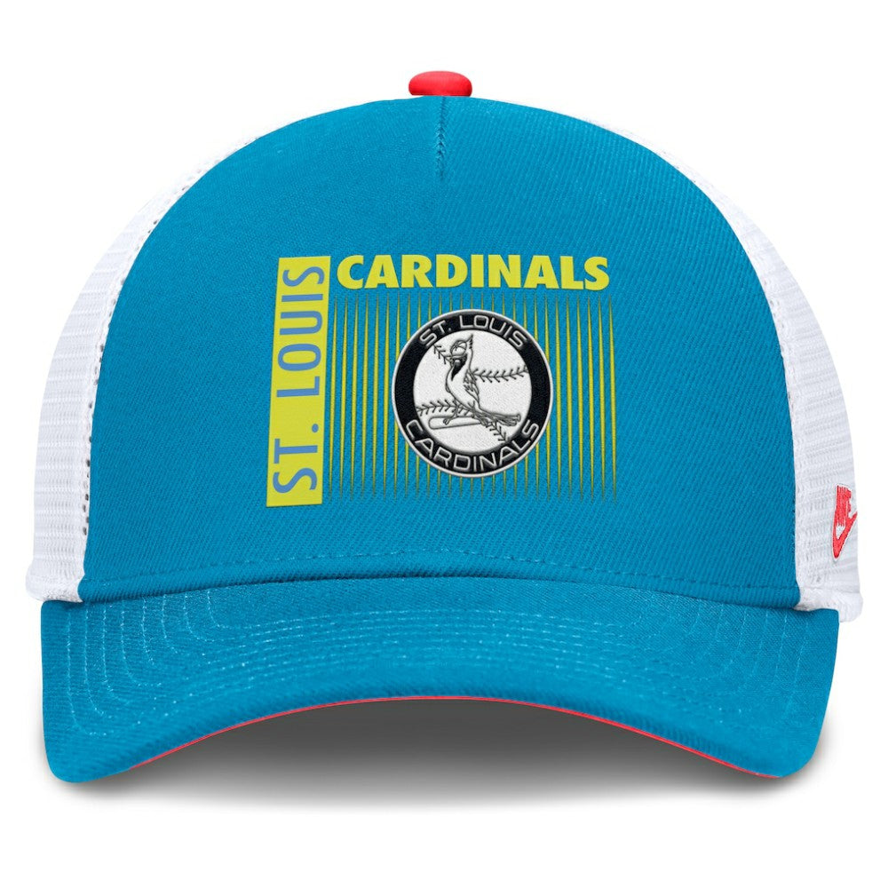 St. Louis Cardinals Neon 90s Rise Structured Performance Adjustable Trucker Hat - Teal | Nike