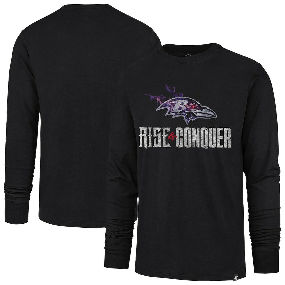 NFL Baltimore Ravens '47 Rise and Conquer Franklin Long Sleeve T-Shirt