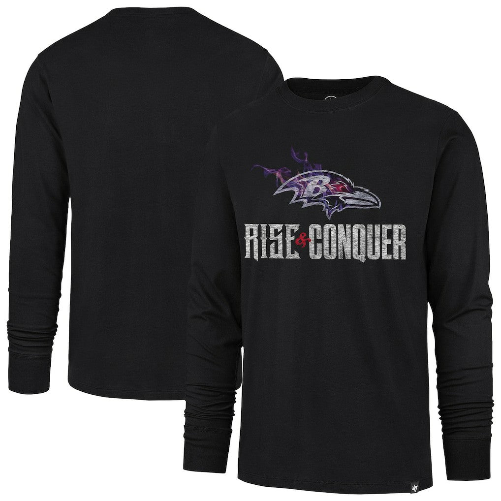 NFL Baltimore Ravens '47 Rise and Conquer Franklin Long Sleeve T-Shirt