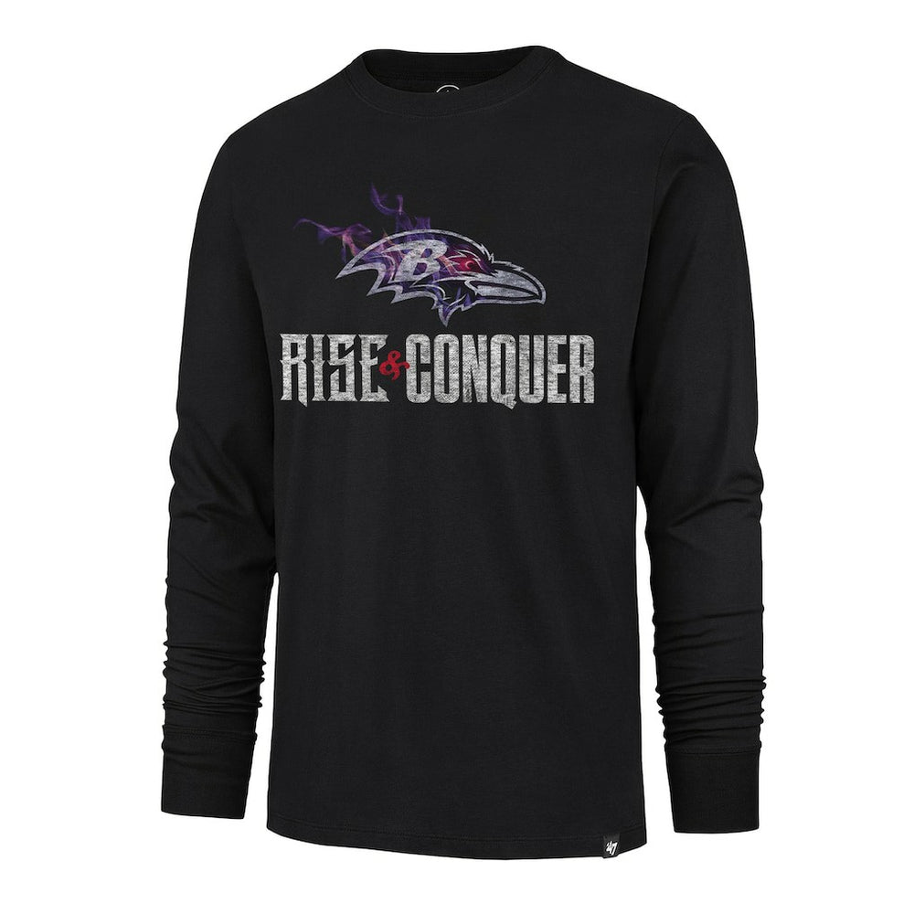 NFL Baltimore Ravens '47 Rise and Conquer Franklin Long Sleeve T-Shirt