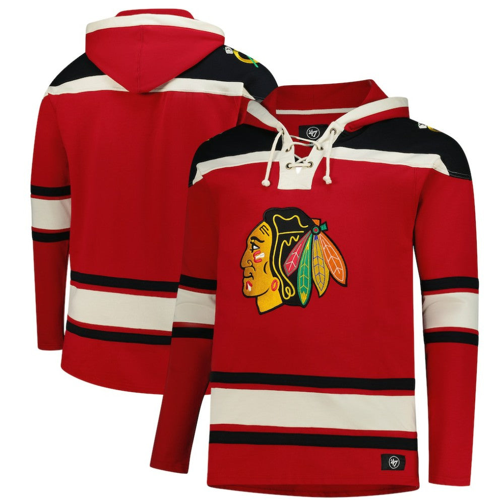 Chicago Blackhawks '47 Big & Tall Superior Lacer Fleece Pullover Hoodie