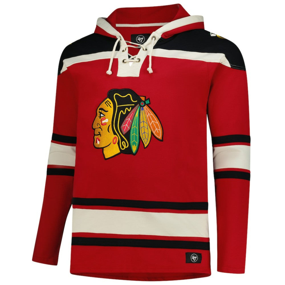 Chicago Blackhawks '47 Big & Tall Superior Lacer Fleece Pullover Hoodie