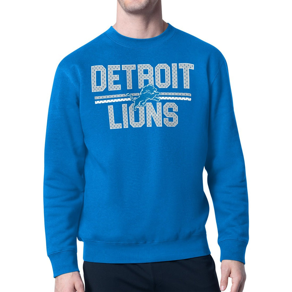 NFL Detroit Lions Starter Mesh Look Retro Team Logo Pullover Sweatshirt