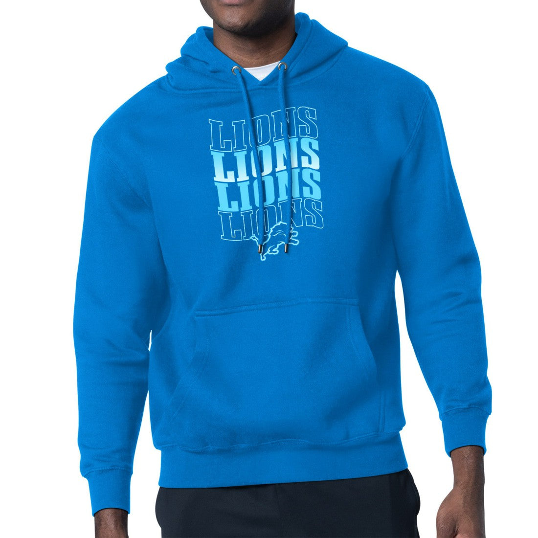 NFL Detroit Lions Starter Four Team Name Logo Pullover Hoodie