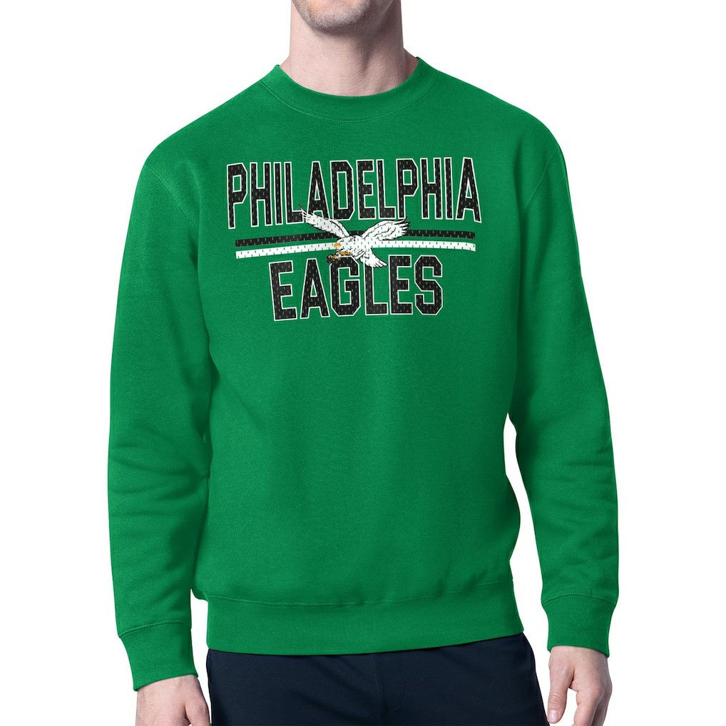 NFL Philadelphia Eagles Starter Mesh Look Retro Logo Pullover Sweatshirt