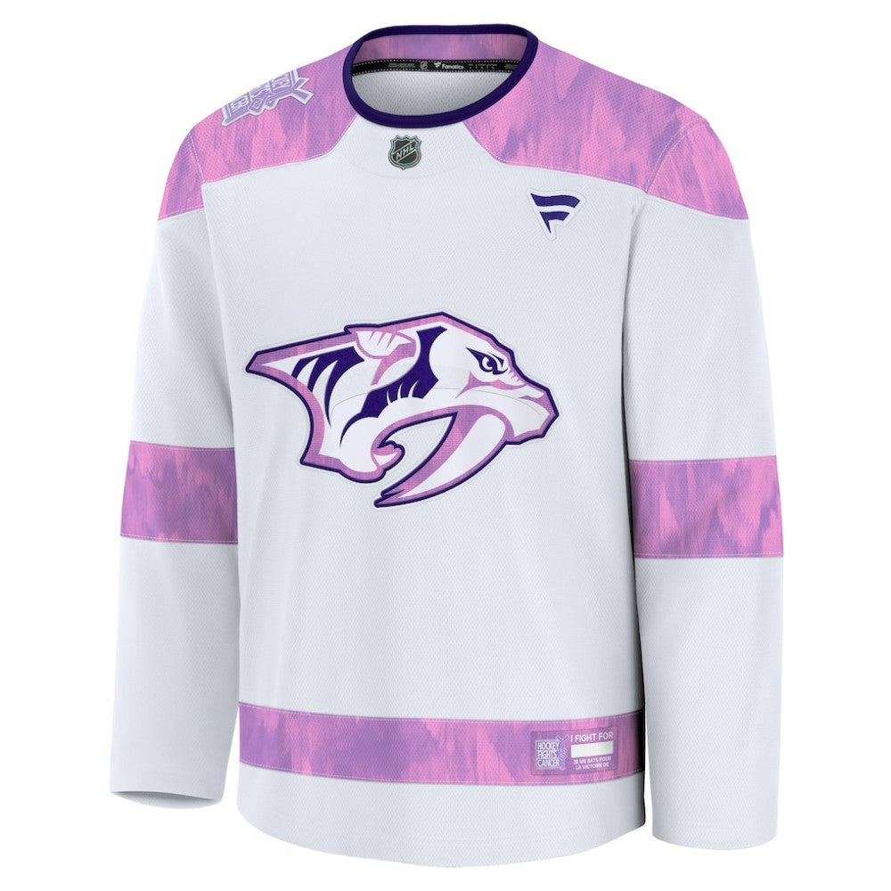 Nashville Predators Fanatics 2024 Hockey Fights Cancer Practice Jersey