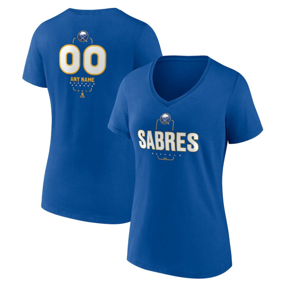 Buffalo Sabres Women's Personalized Name & Number Midfielder V-Neck T-Shirt