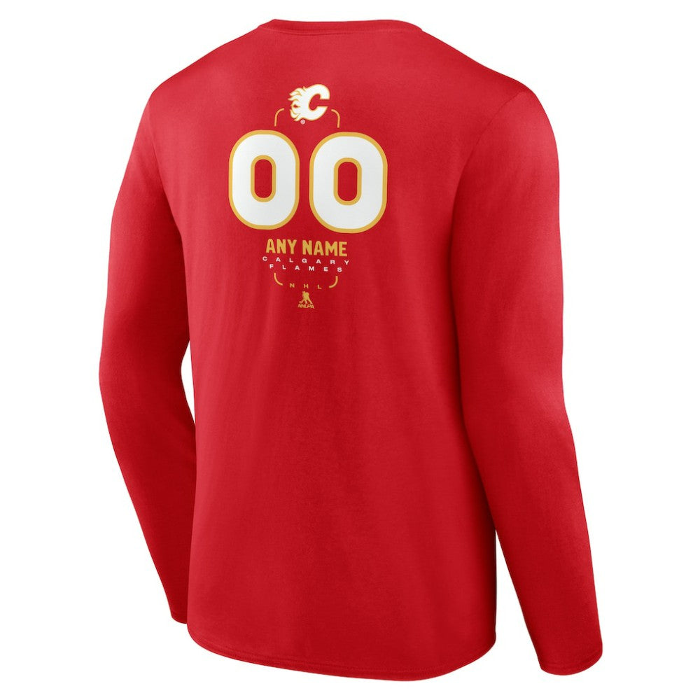 Calgary Flames Personalized Name & Number Midfielder Long Sleeve T-Shirt