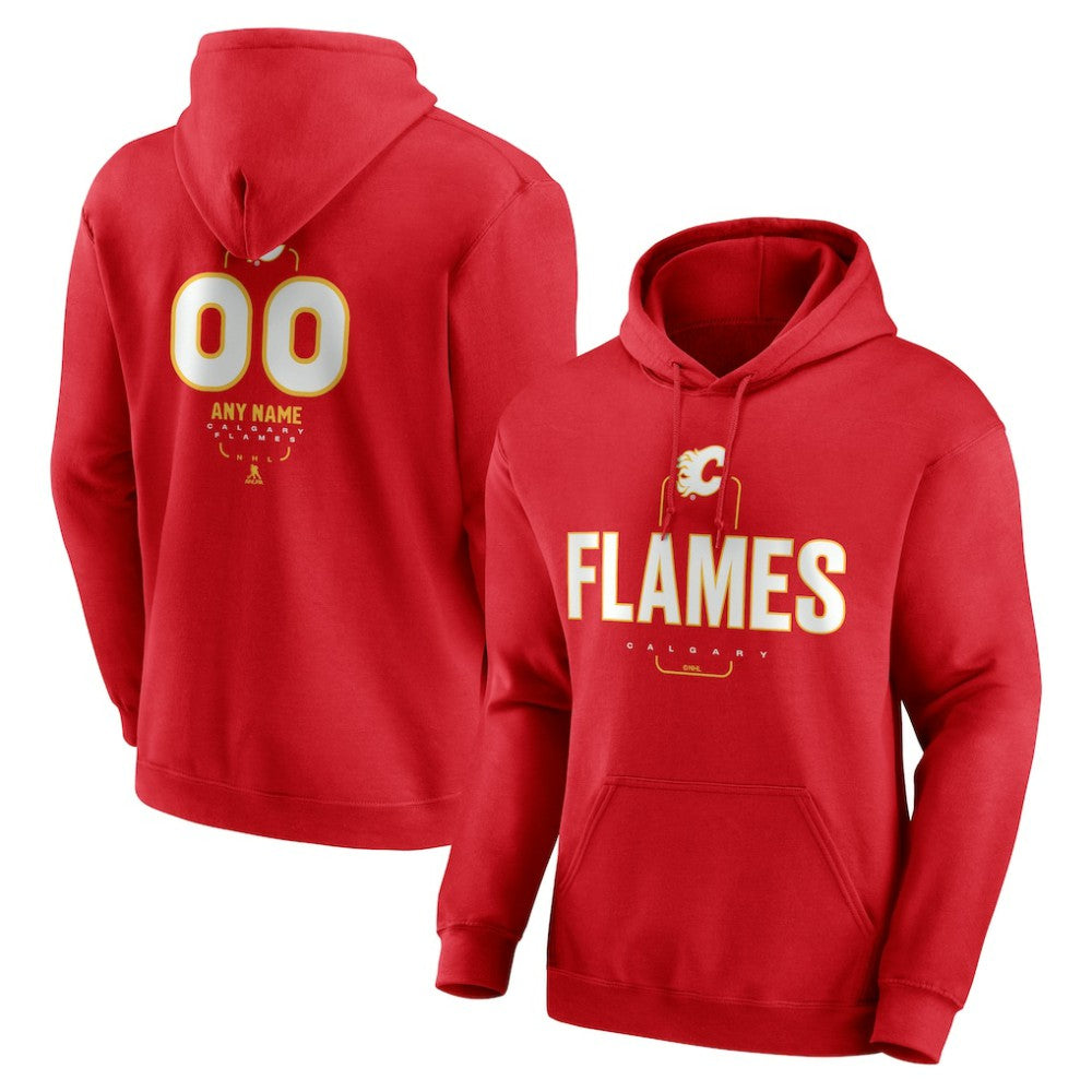 Calgary Flames Personalized Name & Number Midfielder Pullover Hoodie