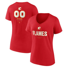 Calgary Flames Women's Personalized Name & Number Midfielder V-Neck T-Shirt