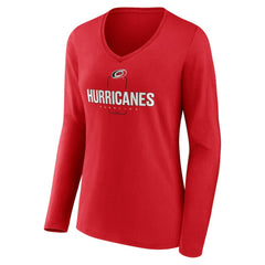 Carolina Hurricanes Women's Personalized Name & Number Midfielder Long Sleeve V-Neck T-Shirt