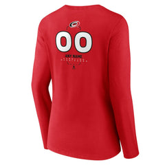 Carolina Hurricanes Women's Personalized Name & Number Midfielder Long Sleeve V-Neck T-Shirt