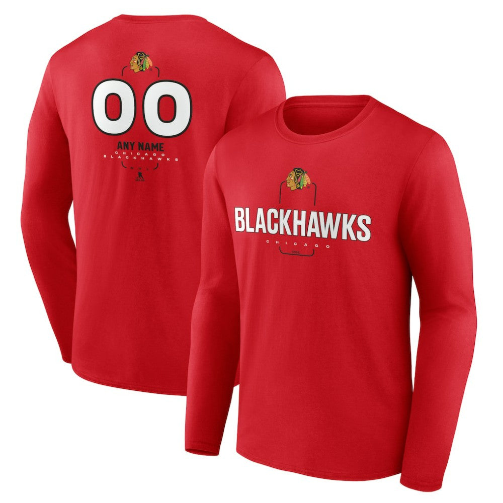 Chicago Blackhawks Personalized Name & Number Midfielder Long Sleeve T-Shirt